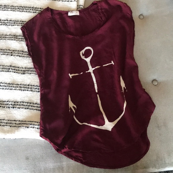 Poetry Tops - Anchor top Maroon